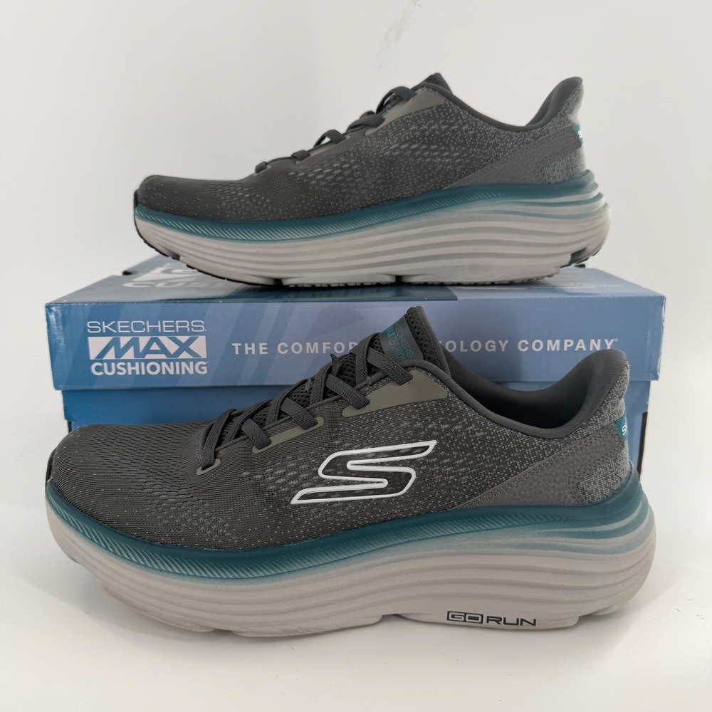 Skechers GOrun Max Cushioning Endeavour Charcoal Grey Mens 10.5 220621 Running